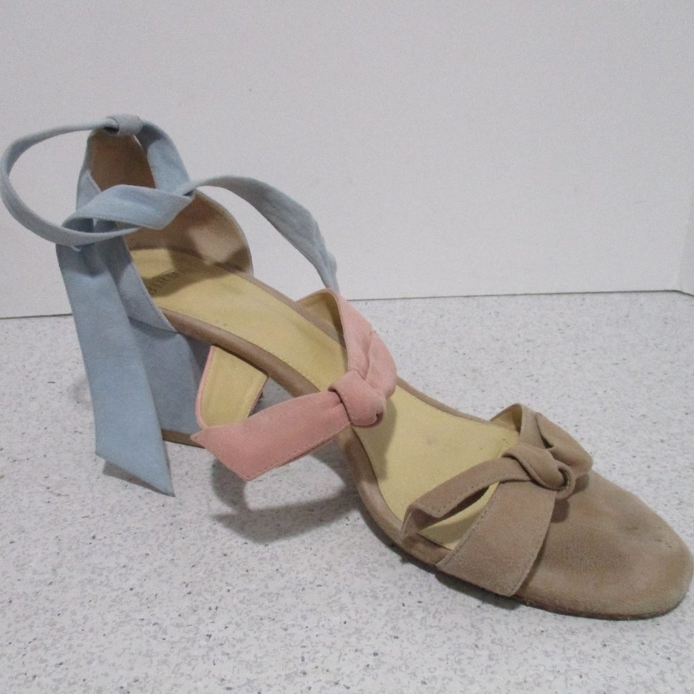 **Alexandre Birman Pastel Suede Strappy Sandals Triple Knot